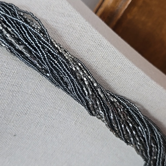 METALLIC BEAD TORSADE NECKLACE - Picture 3 of 5